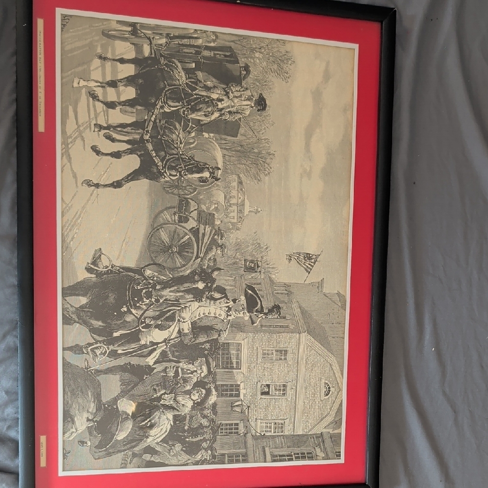 Framed Historical Print Of  Inauguration Day with Red Matting